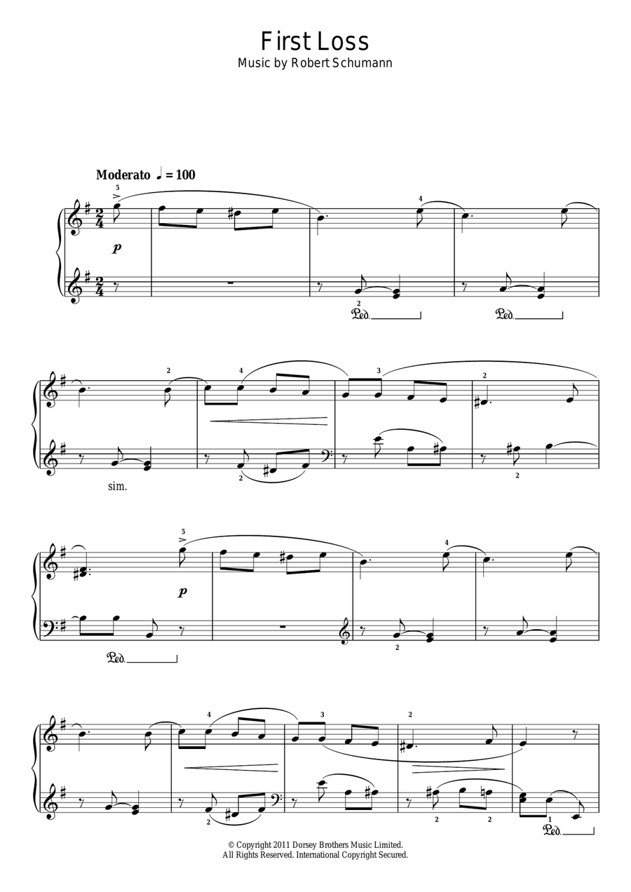 First Loss First Loss Piano Solo scores gallery preview page 1