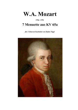 Book cover for 7 Menuets from KV 65a for Guitar Duet