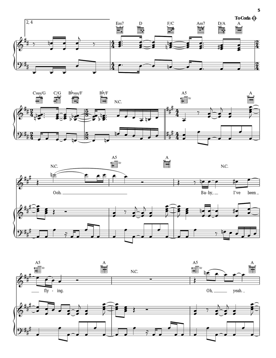 Kashmir Kashmir Piano, Vocal, Guitar scores gallery preview page 5