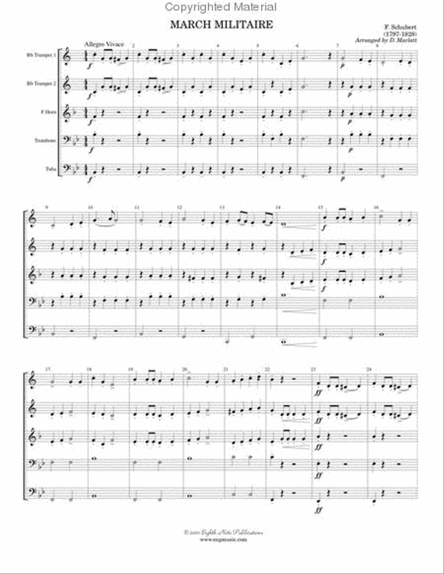 March Militaire Brass Quintet scores gallery preview page 2