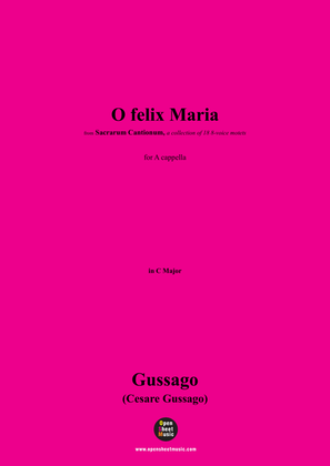 Book cover for Gussago-O felix Maria,for A cappella