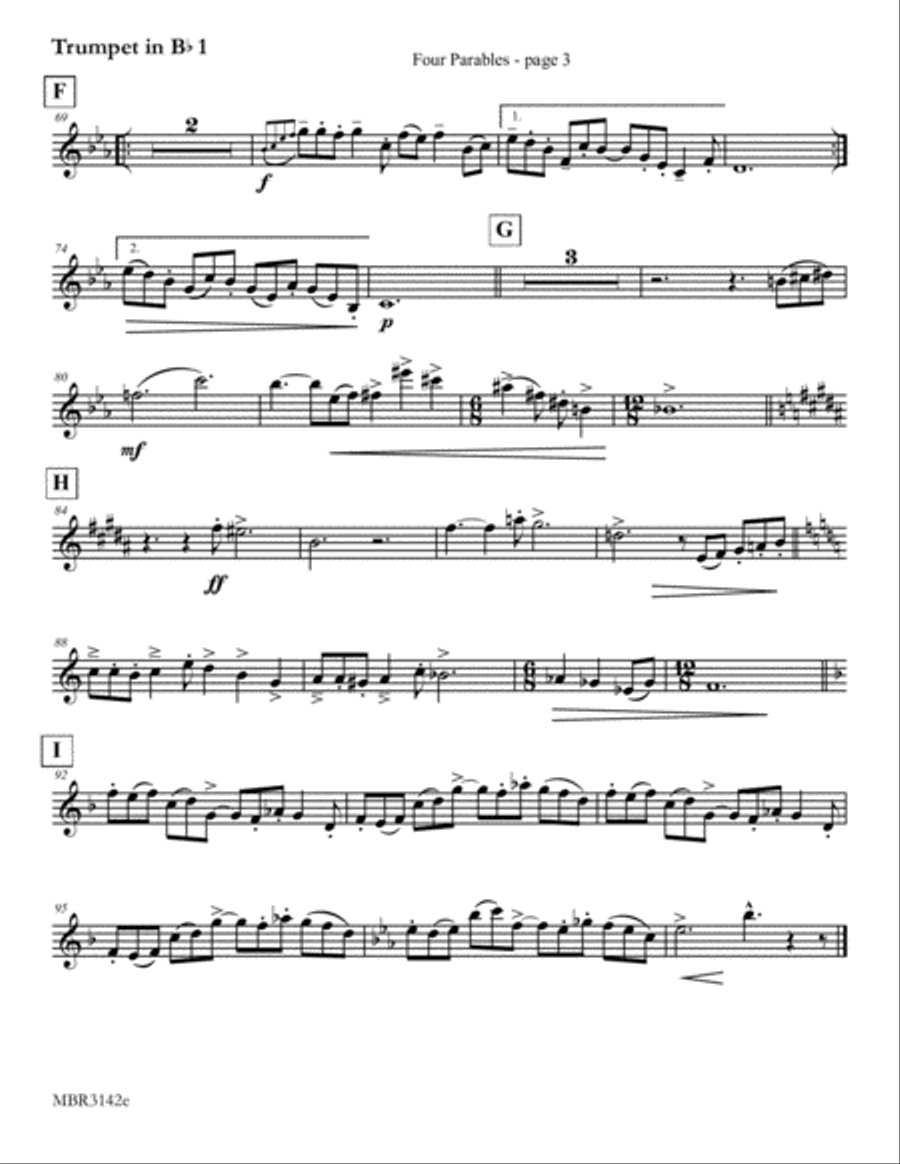 Four Parables for Six Trumpets by Eddie Lewis Brass Ensemble scores gallery preview page 5
