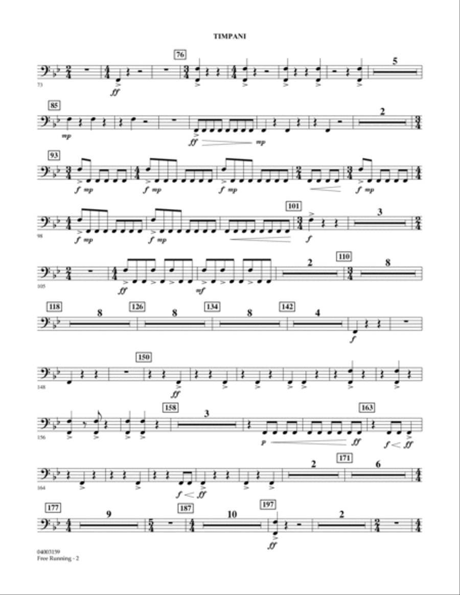 Free Running - Timpani Free Running - Timpani Concert Band scores gallery preview page 2
