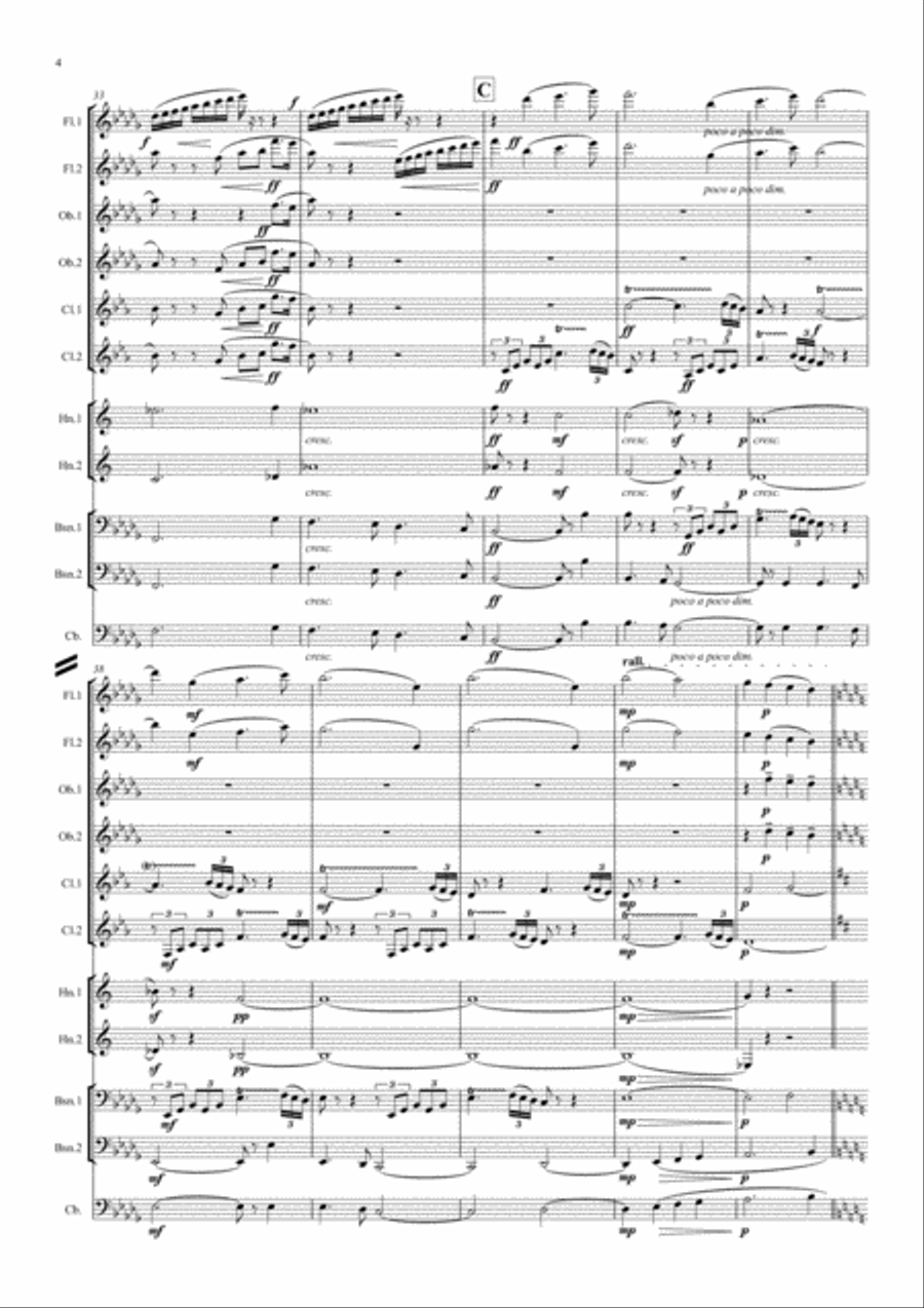Butterworth: English Idyll No.1 - symphonic wind Woodwind Quintet scores gallery preview page 4
