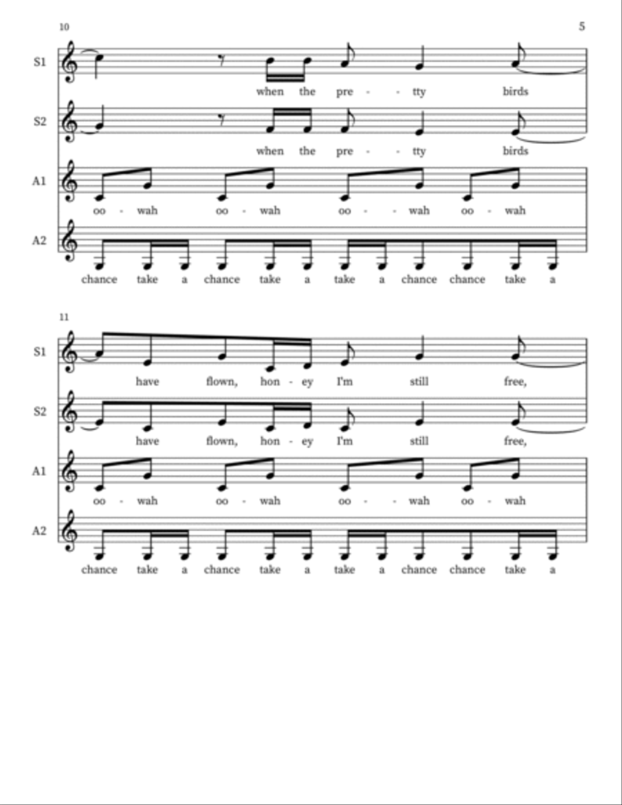 Take A Chance On Me SSA scores gallery preview page 5