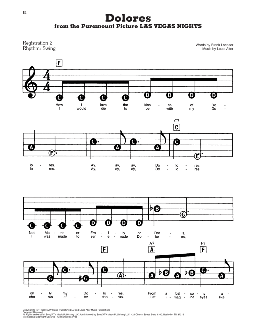 Dolores Electronic Keyboard scores gallery preview page 1