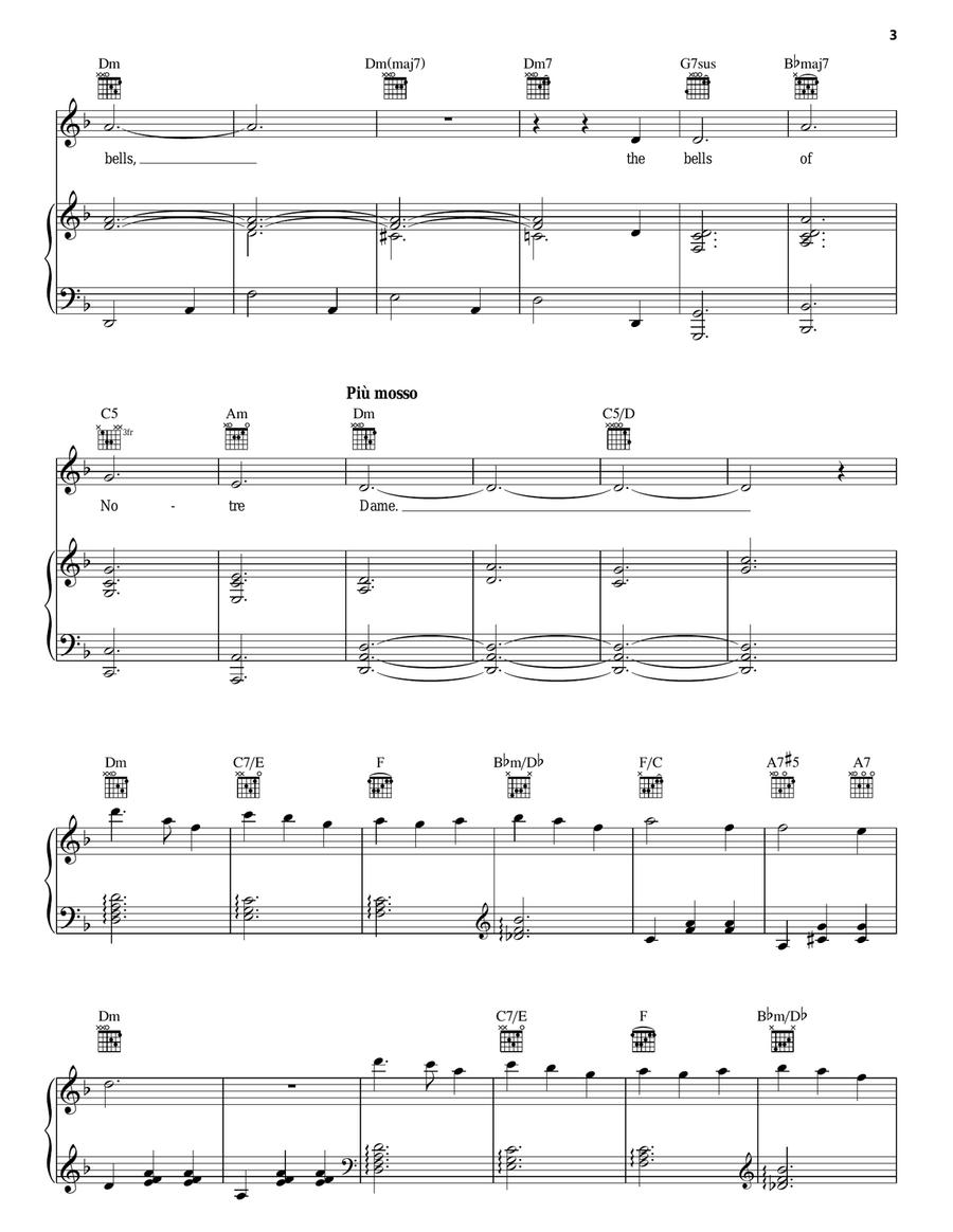 The Bells Of Notre Dame Piano, Vocal, Guitar scores gallery preview page 3