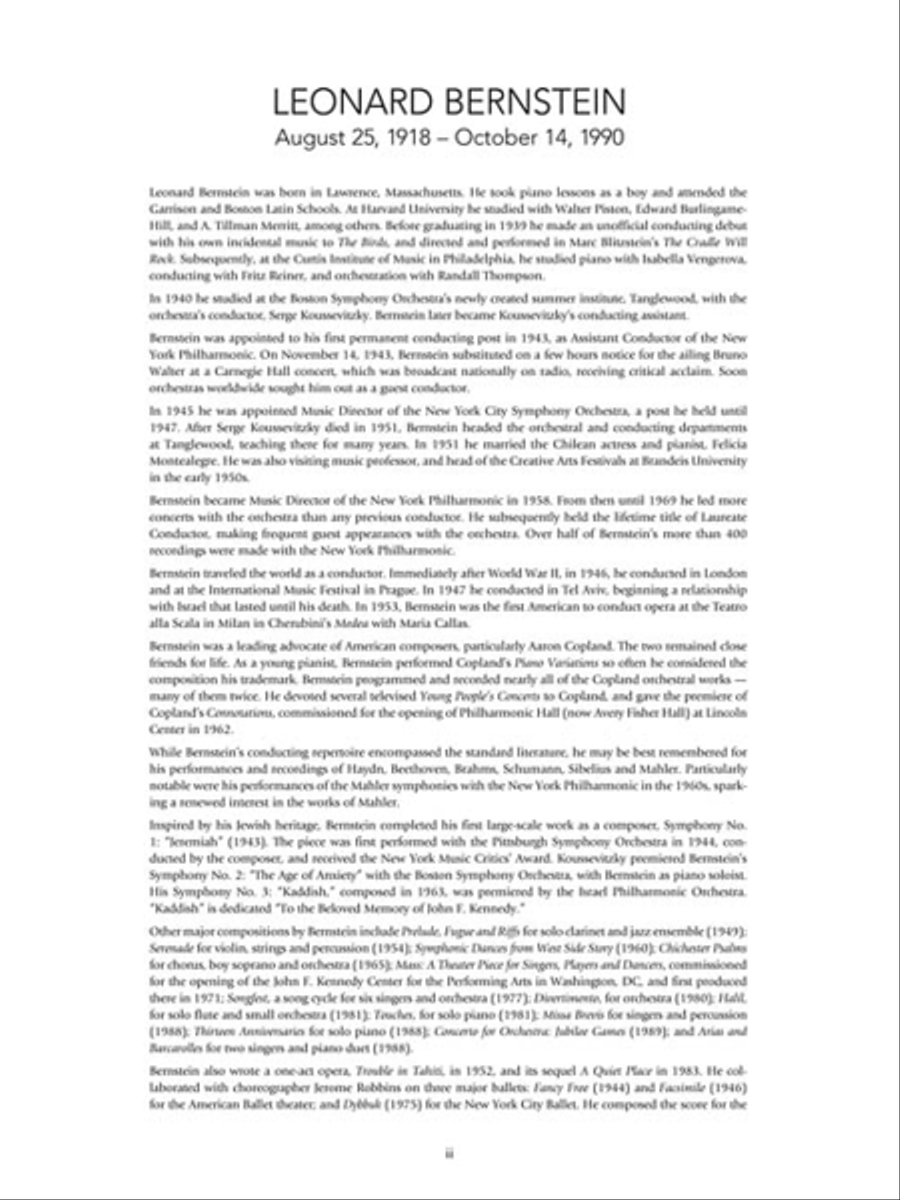Leonard Bernstein – Complete Anniversaries for Piano Piano Solo scores gallery preview page 3