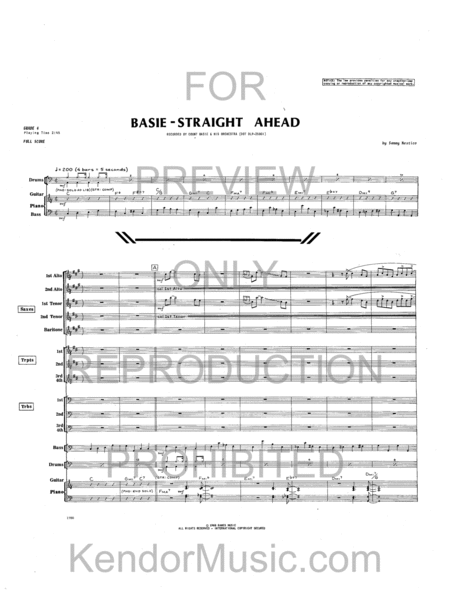 Basie-Straight Ahead (Educational Version - Simplified) (Full Score)