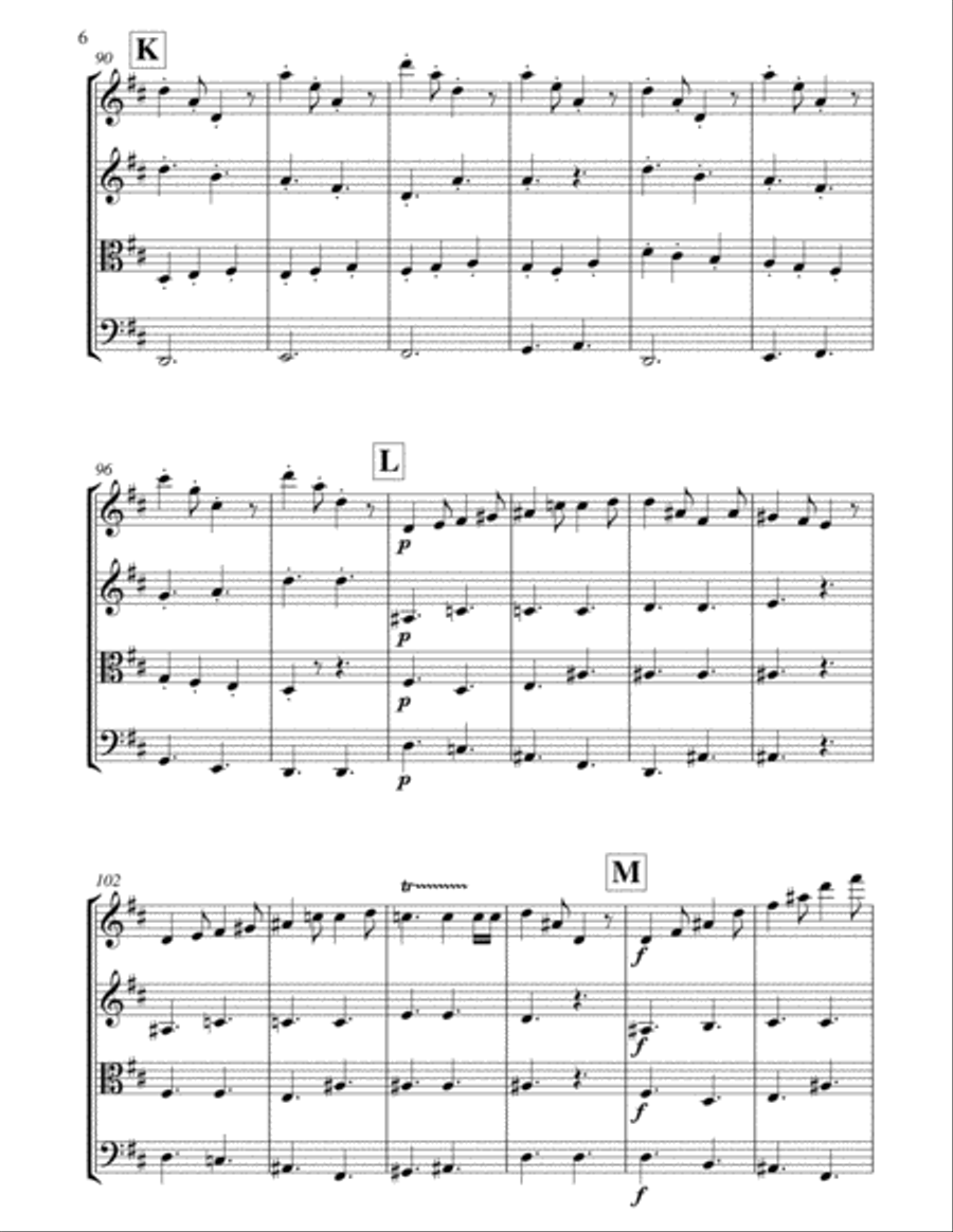 Amir Awad: Theme and Variations on a scale for String quartet/Orchestra String Quartet scores gallery preview page 6