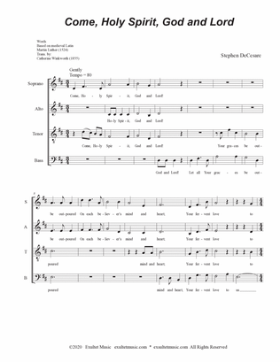 Come, Holy Spirit, God and Lord (Vocal Quartet - (SATB)