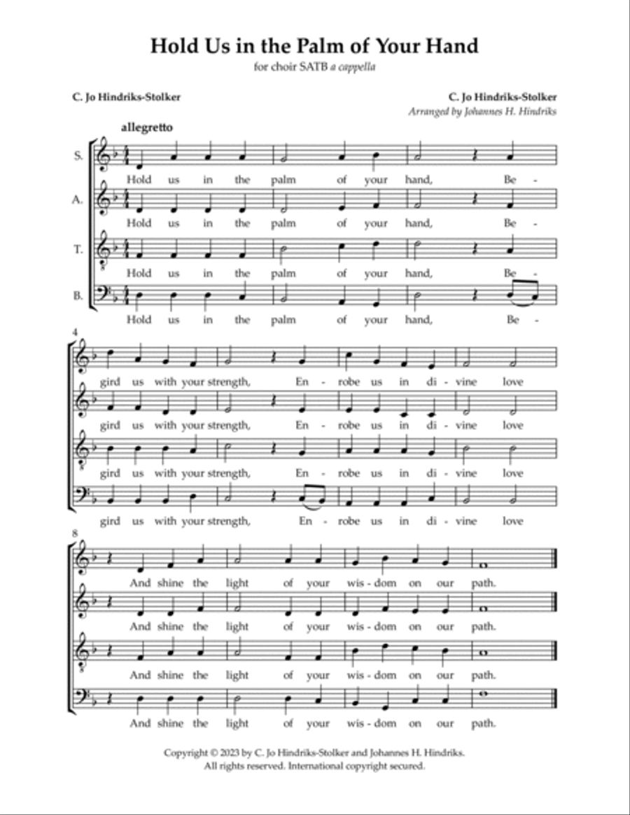 Hold Us in the Palm of Your Hand 4-Part scores gallery preview page 6