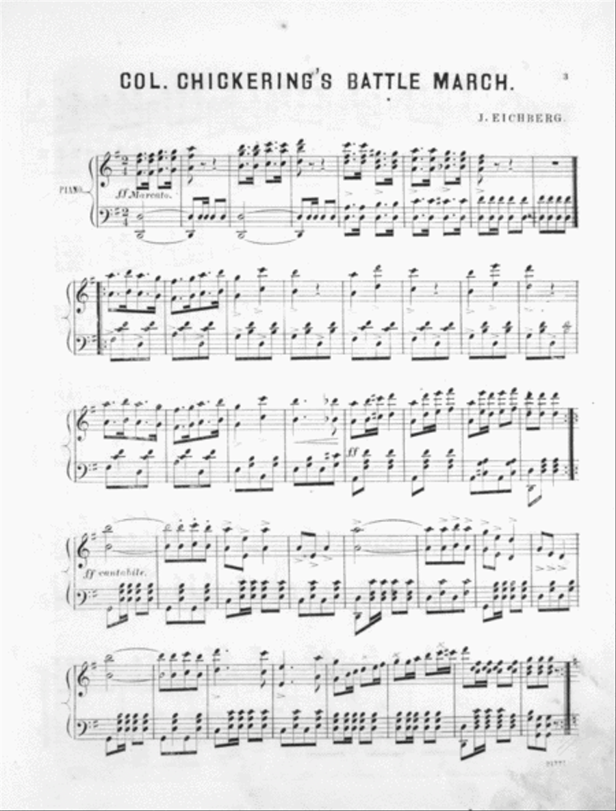 Col. Chickering's Battle March Piano Solo scores gallery preview page 2