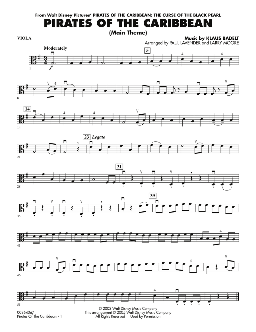 Pirates Of The Caribbean (Main Theme) - Viola Orchestra scores gallery preview page 1