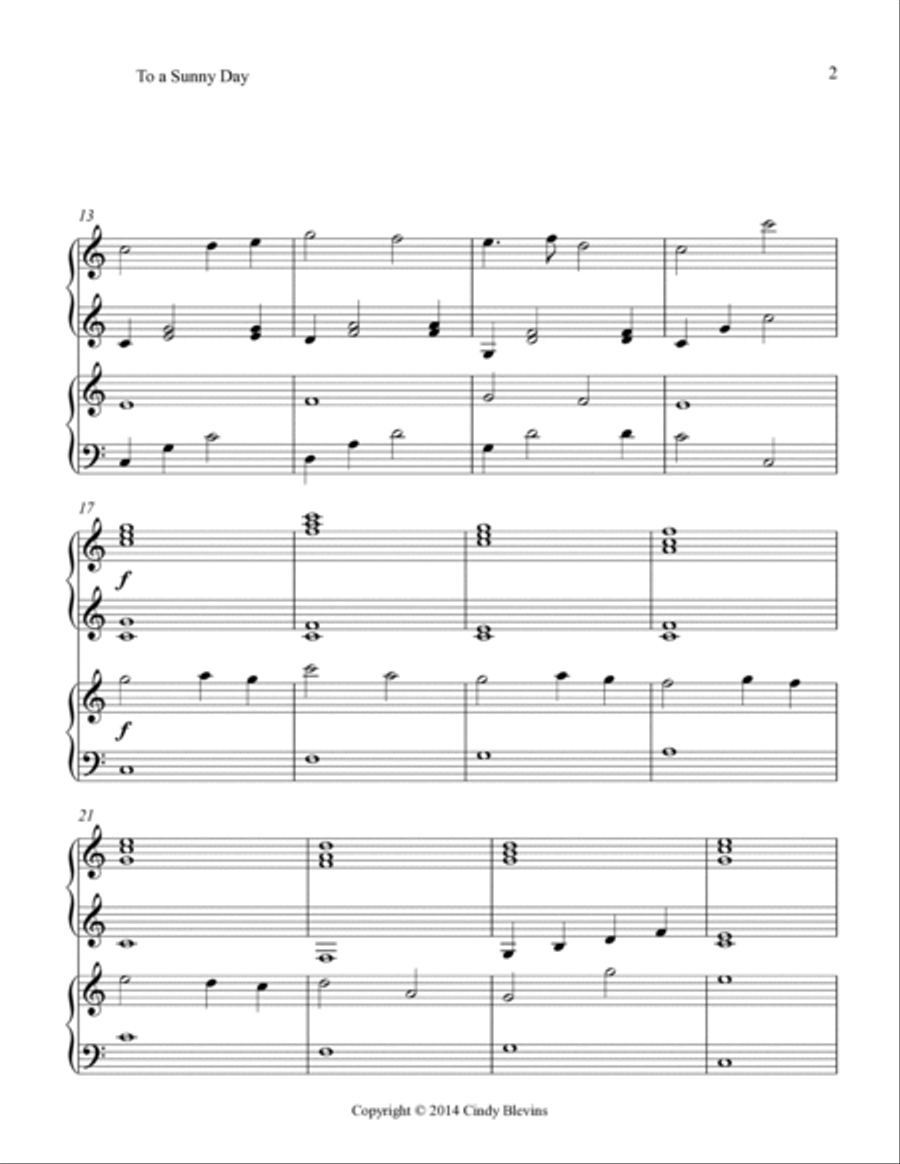 To a Sunny Day, Lap Harp Duet Lap Harp scores gallery preview page 3