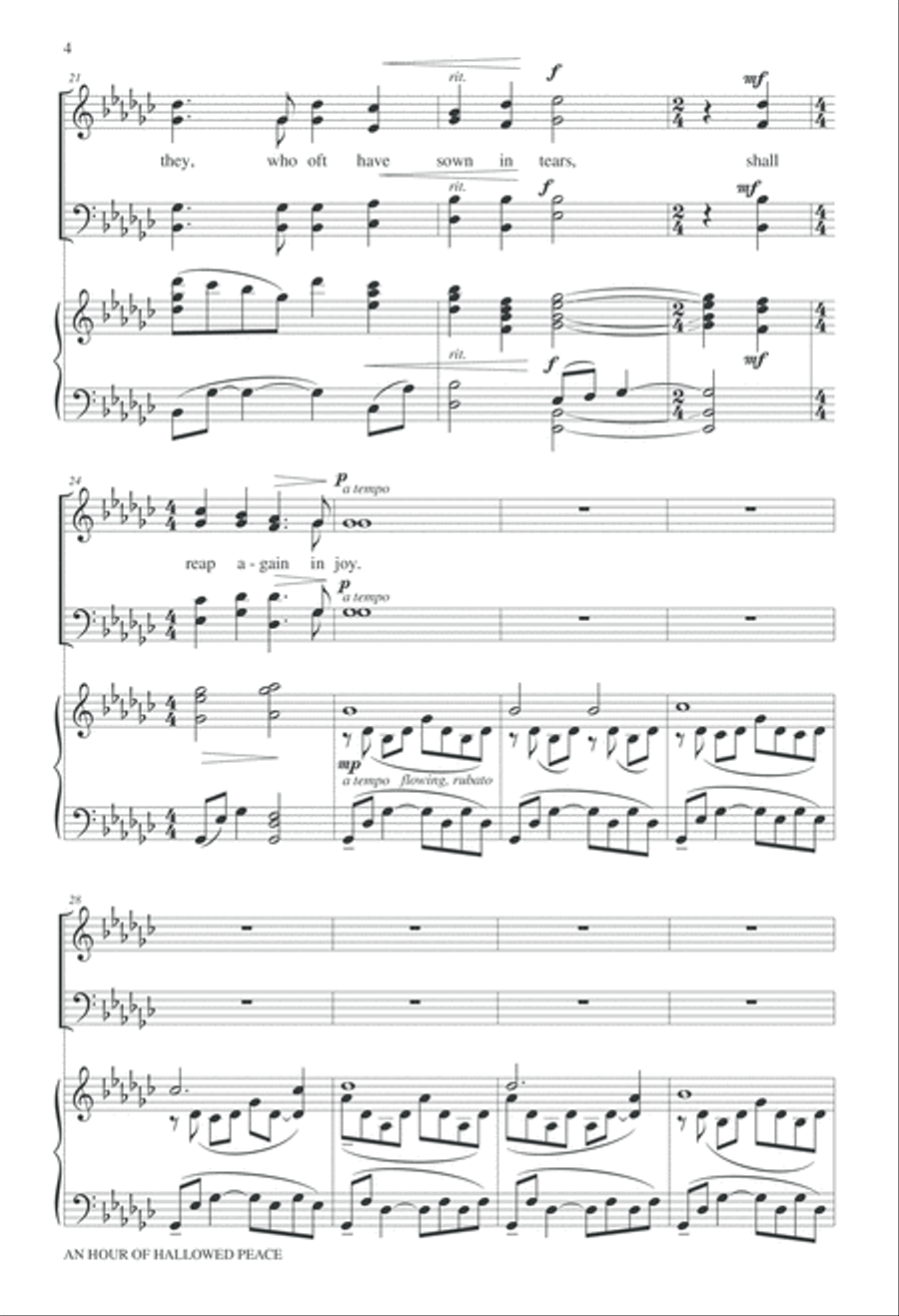 An Hour of Hallowed Peace 4-Part scores gallery preview page 5