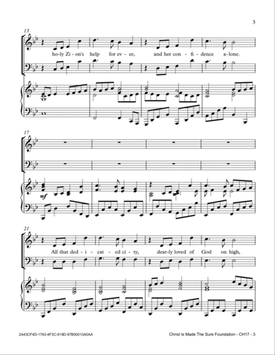 Christ Is Made The Sure Foundation 4-Part scores gallery preview page 3
