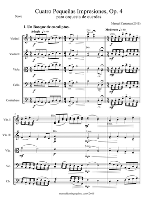 Cuatro Pequeñas Impresiones, Op.4 for String Orchestra