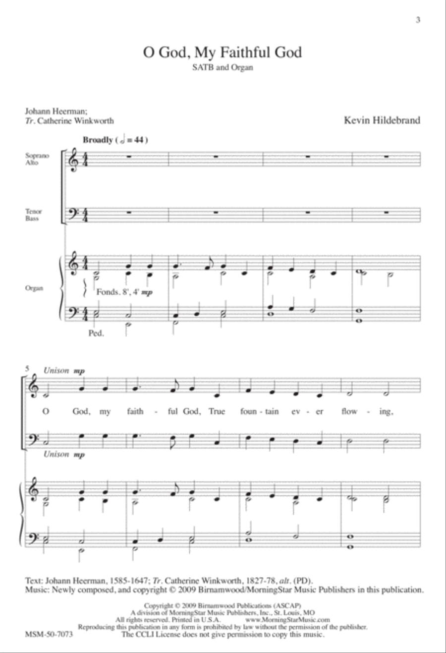 O God, My Faithful God 4-Part scores gallery preview page 2