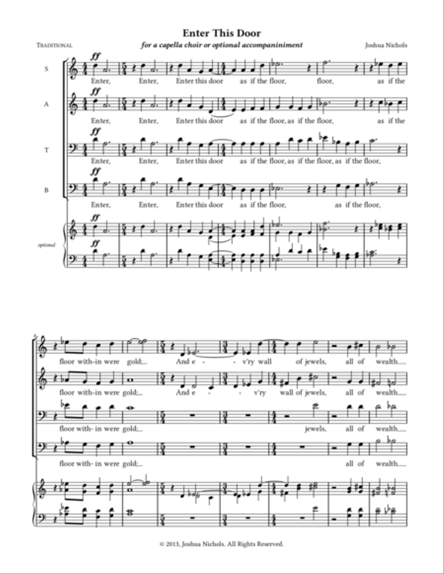Enter This Door 4-Part scores gallery preview page 1