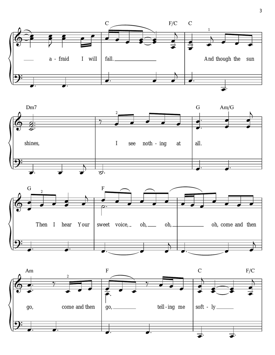 Up To The Mountain (MLK Song) Easy Piano scores gallery preview page 3