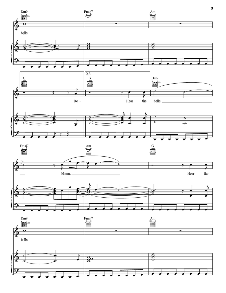 Hear The Bells Hear The Bells Piano, Vocal, Guitar scores gallery preview page 3