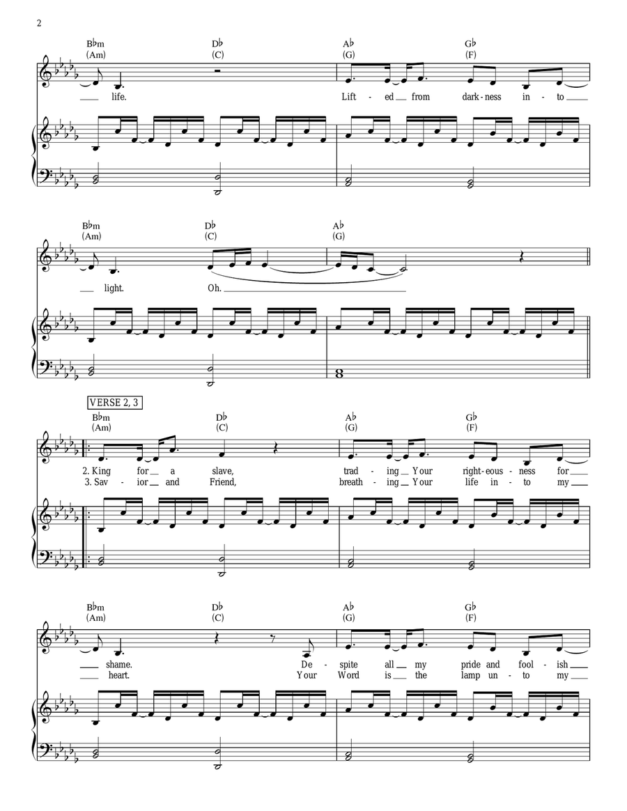 Like An Avalanche Piano, Vocal, Guitar scores gallery preview page 2