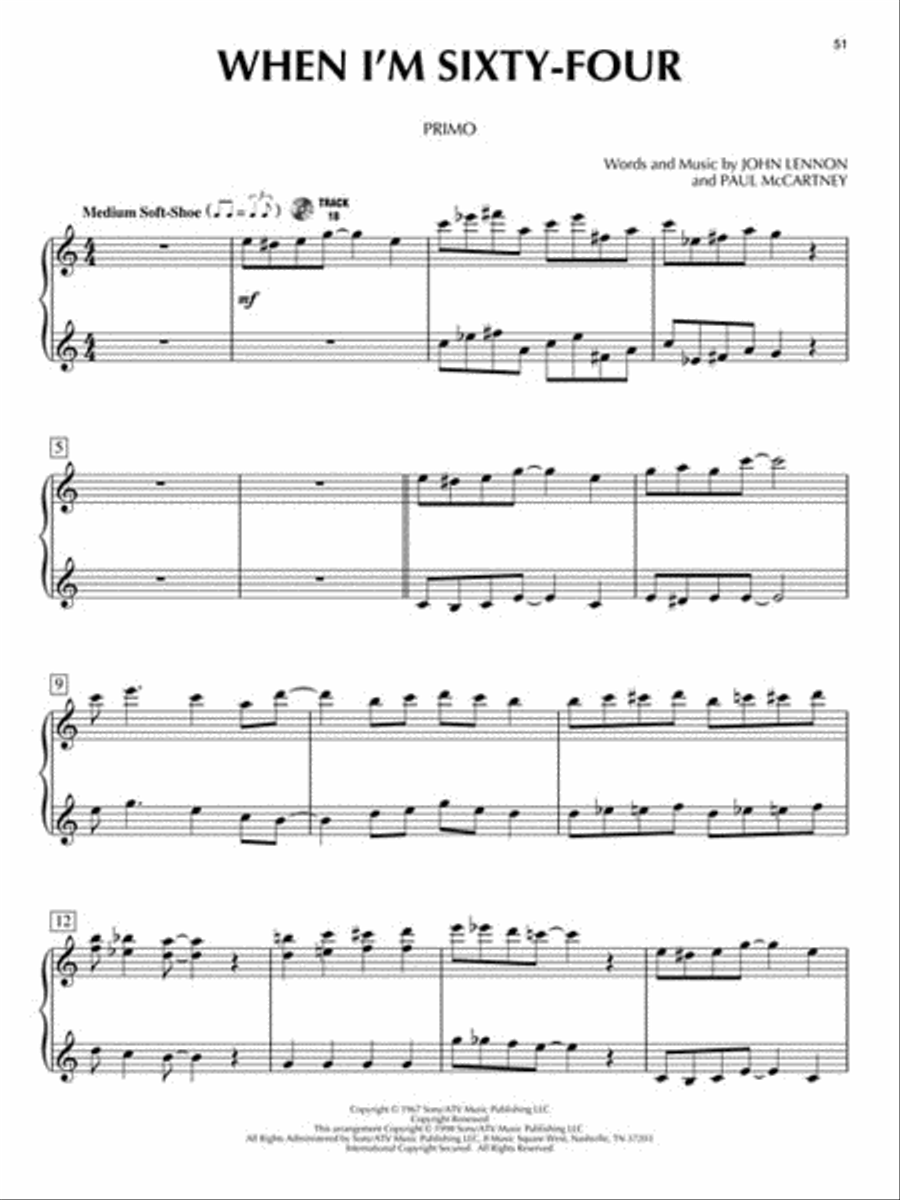 Lennon & McCartney Hits 1 Piano, 4-Hands scores gallery preview page 7