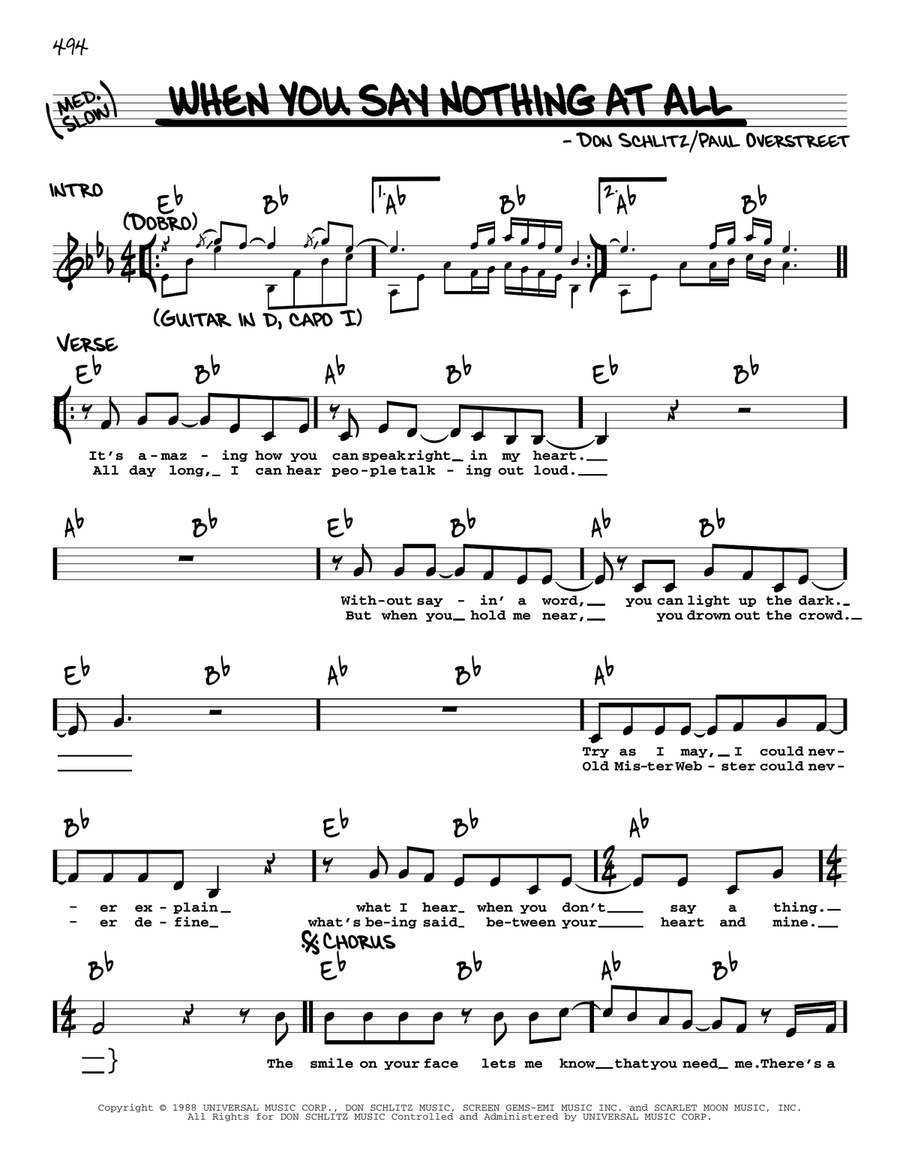 When You Say Nothing At All Voice scores gallery preview page 1
