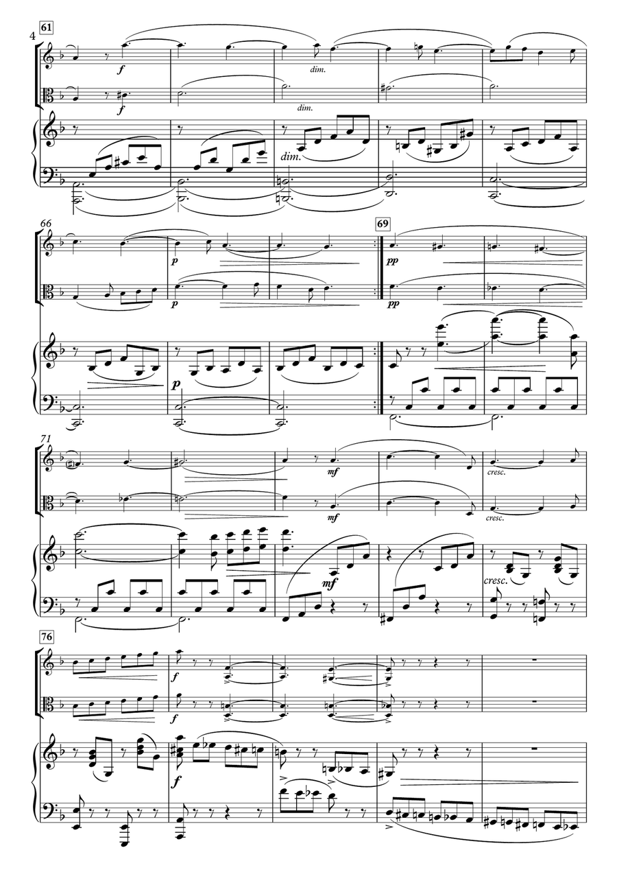 Miniatures, No.6 Saltarell H.88-3 for Violin, Viola & Piano Piano Trio scores gallery preview page 4