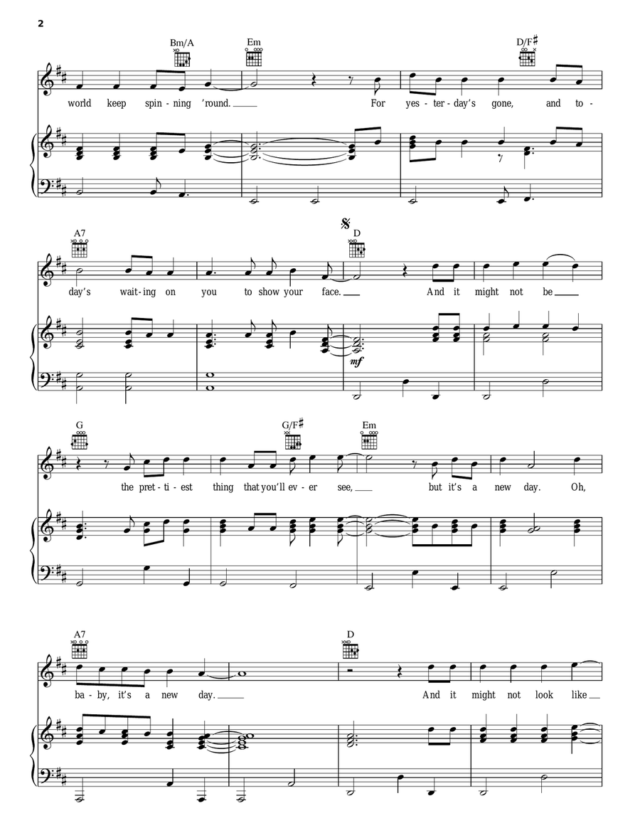 New Day Piano, Vocal, Guitar scores gallery preview page 2