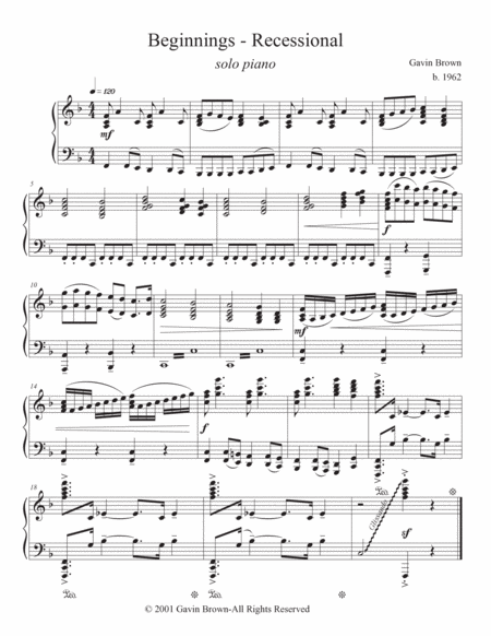 Beginnings - Recessional for Solo Piano image number null