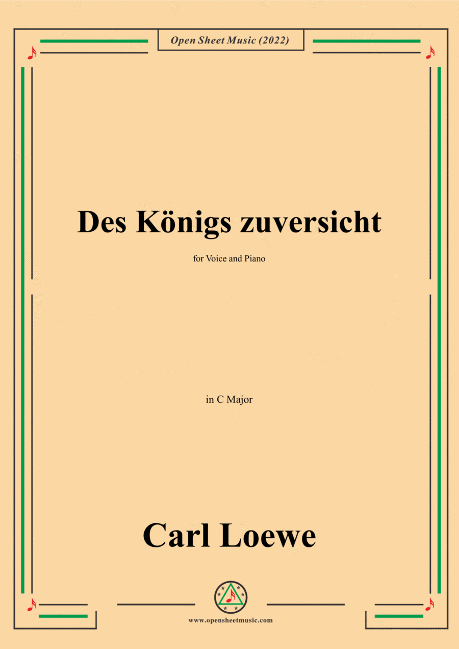 Loewe-Des Konigs zuversicht,in C Major,for Voice and Piano Voice Solo scores gallery preview page 1