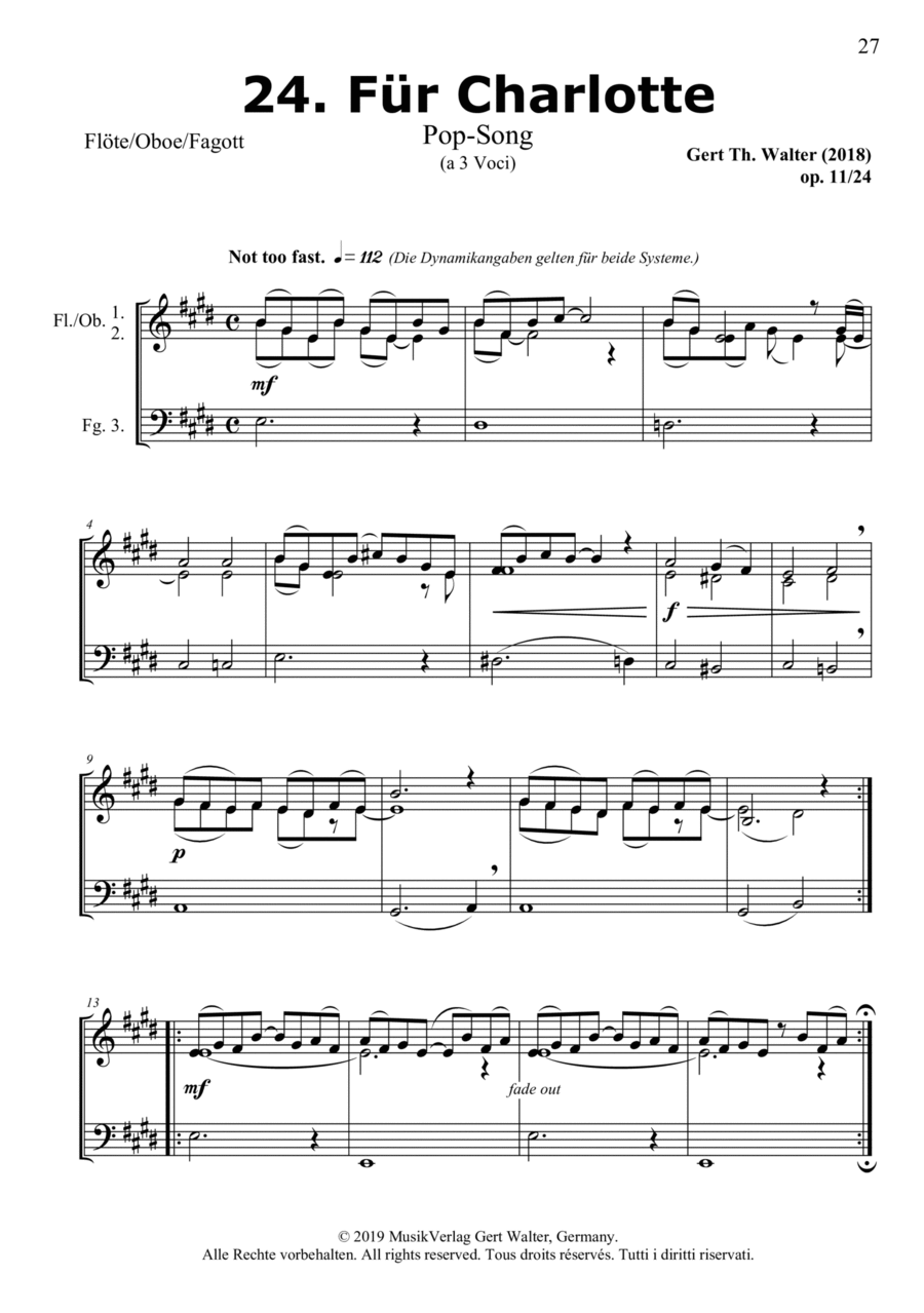 For Charlotte (from Woodwind Pop Romanticists) Woodwind Trio scores gallery preview page 1