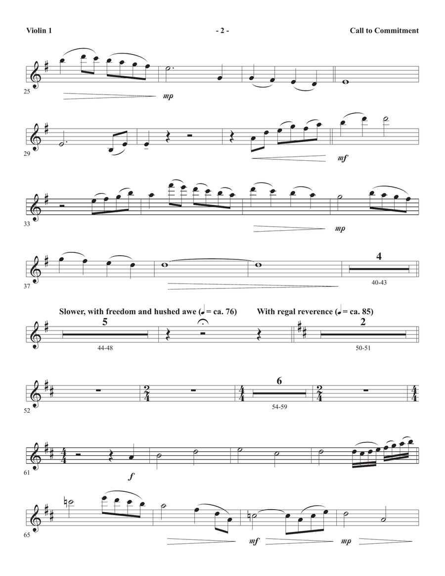 Call To Commitment - Violin 1 Choir scores gallery preview page 2
