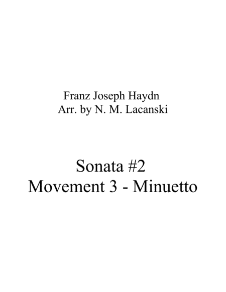 Sonata #2 Movement 3 - Minuetto image number null