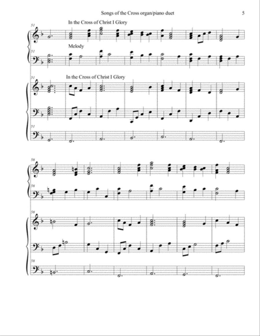 Songs of the Cross Organ/Piano Duet Piano Duet scores gallery preview page 5