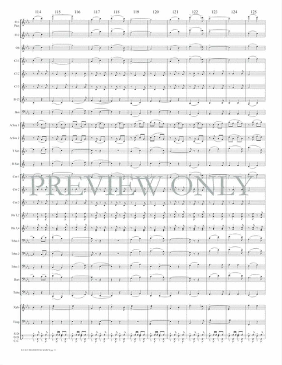 R.C.M.P. Regimental March Concert Band scores gallery preview page 14