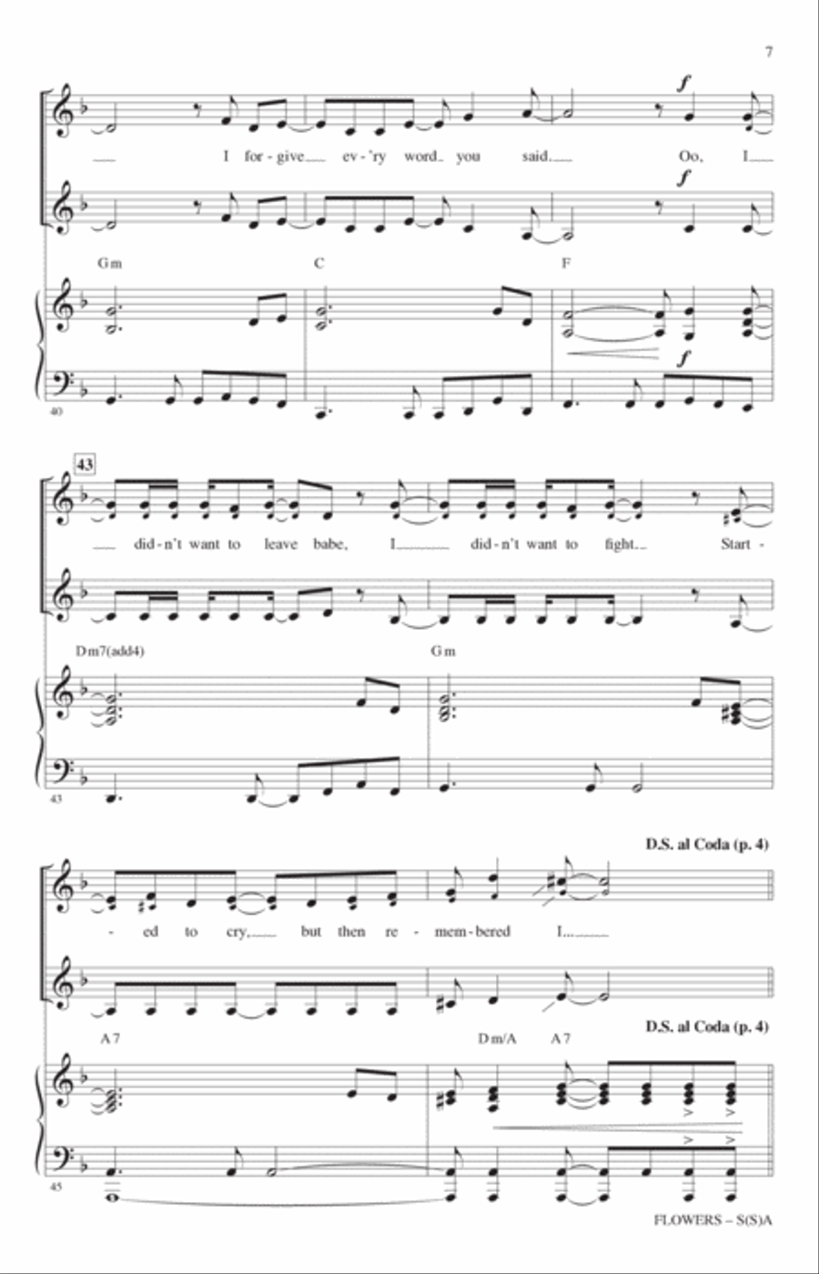 Flowers (arr. Mark Brymer) SSA scores gallery preview page 6