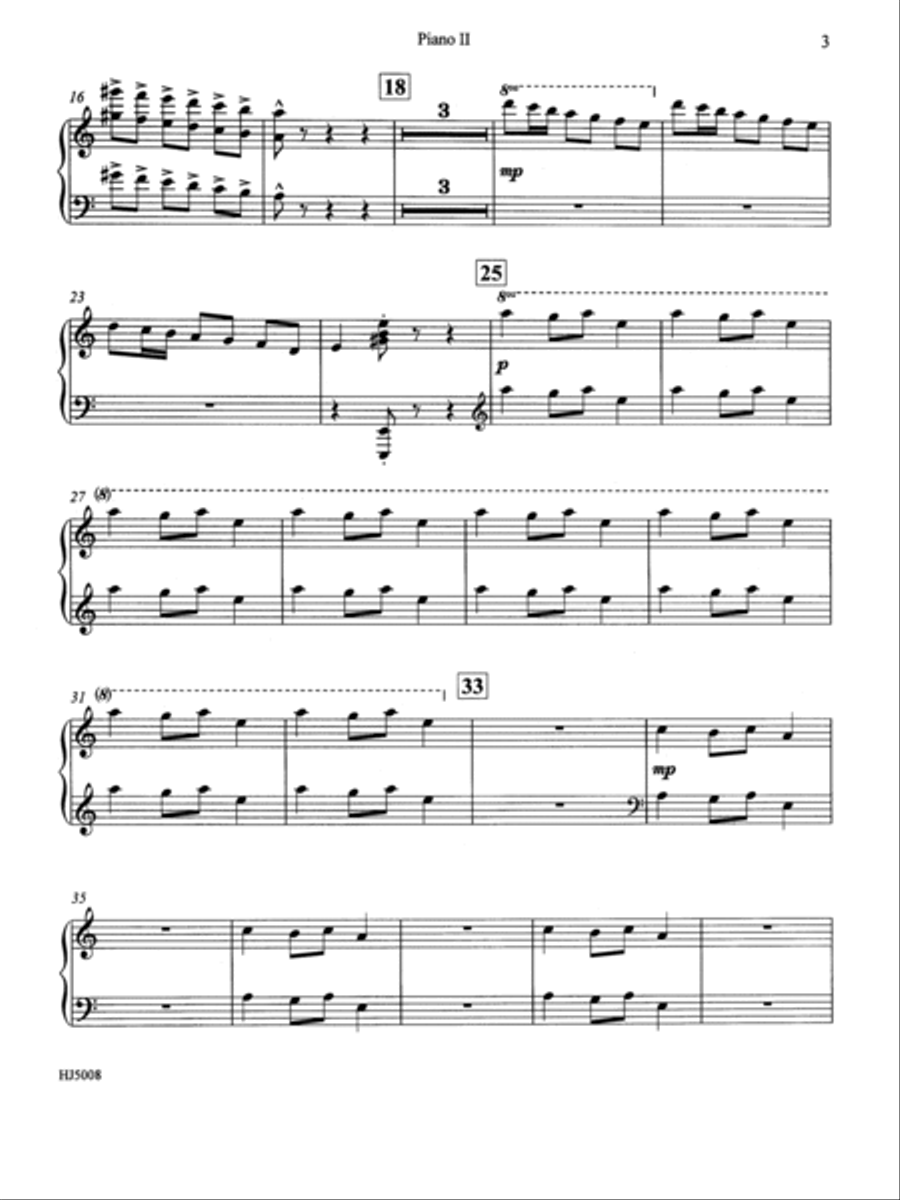 Ukrainian Bell Carol (Piano Quartet - Four Pianos) - Piano II Choir scores gallery preview page 2