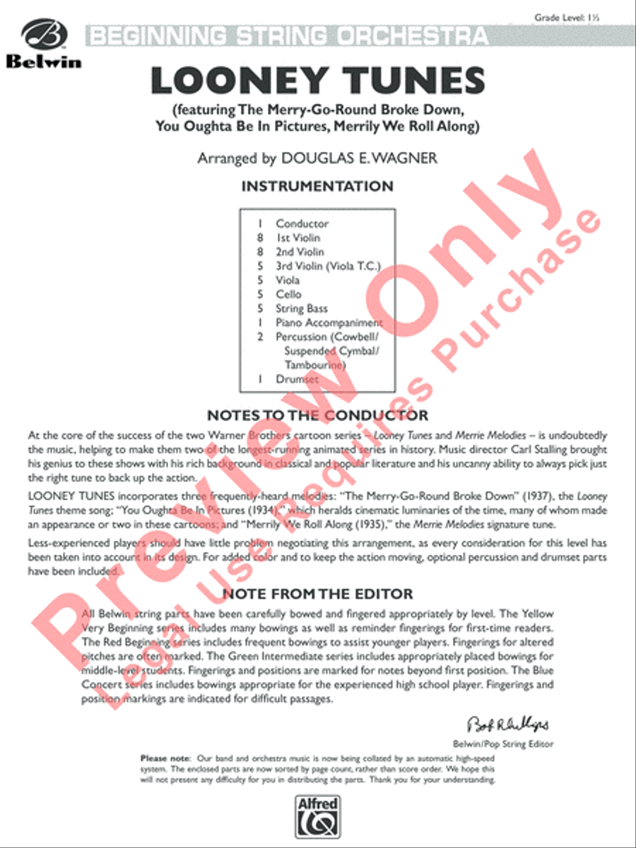 Looney Tunes Looney Tunes String Orchestra scores gallery preview page 2