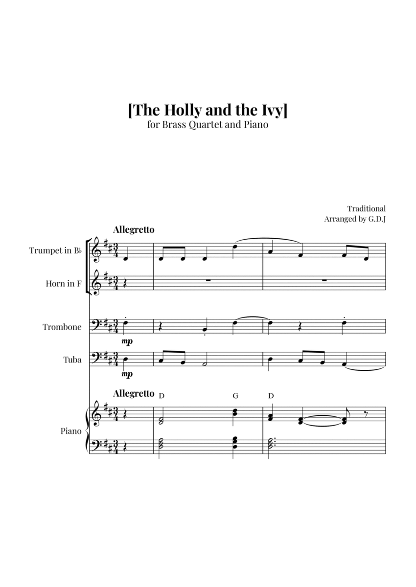The Holly and the Ivy - Score Only image number null