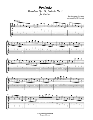 Prelude in C, Op. 11, No. 1 (for Guitar)