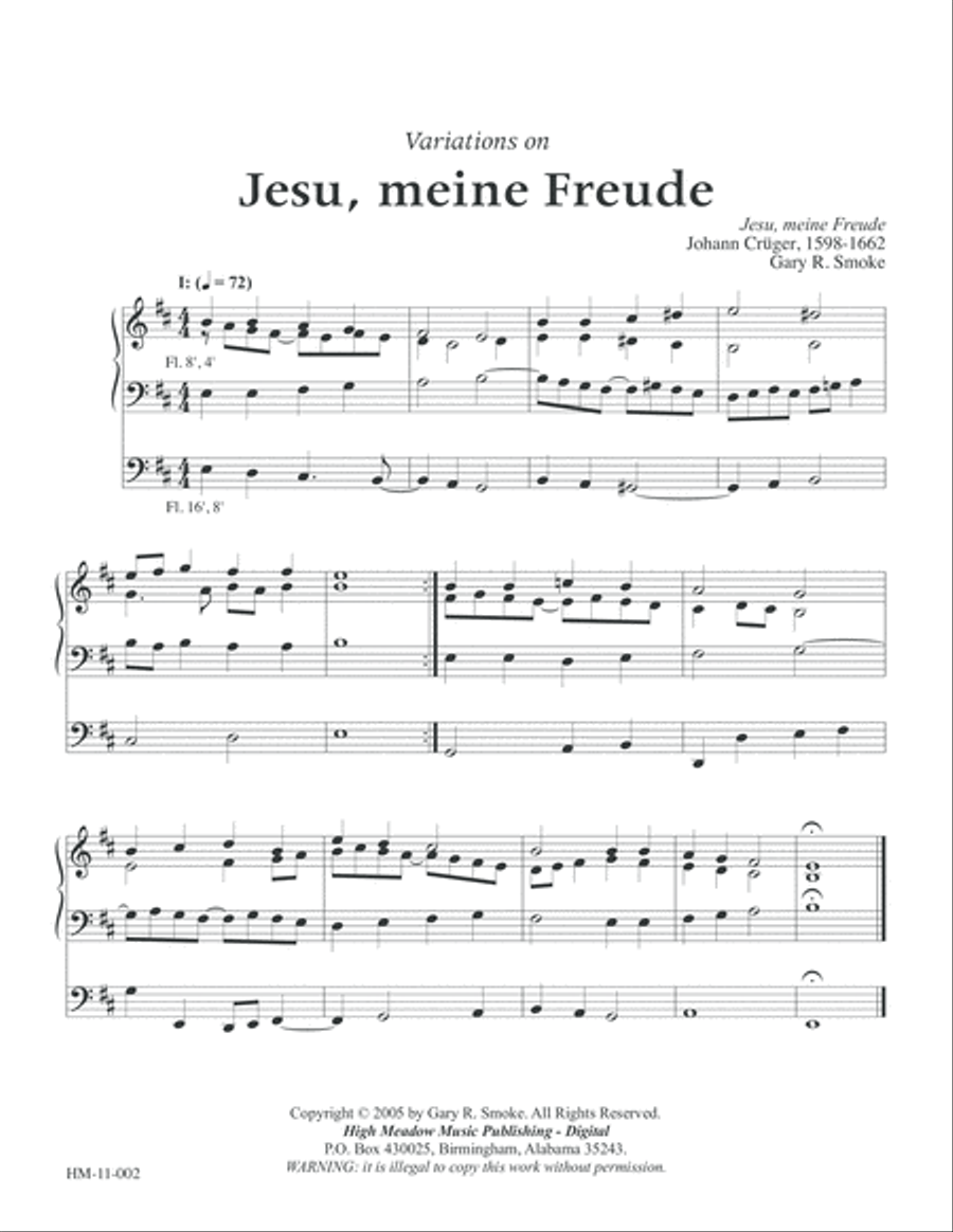 Variations on 'Jesu, meine Freude' Organ Solo scores gallery preview page 2