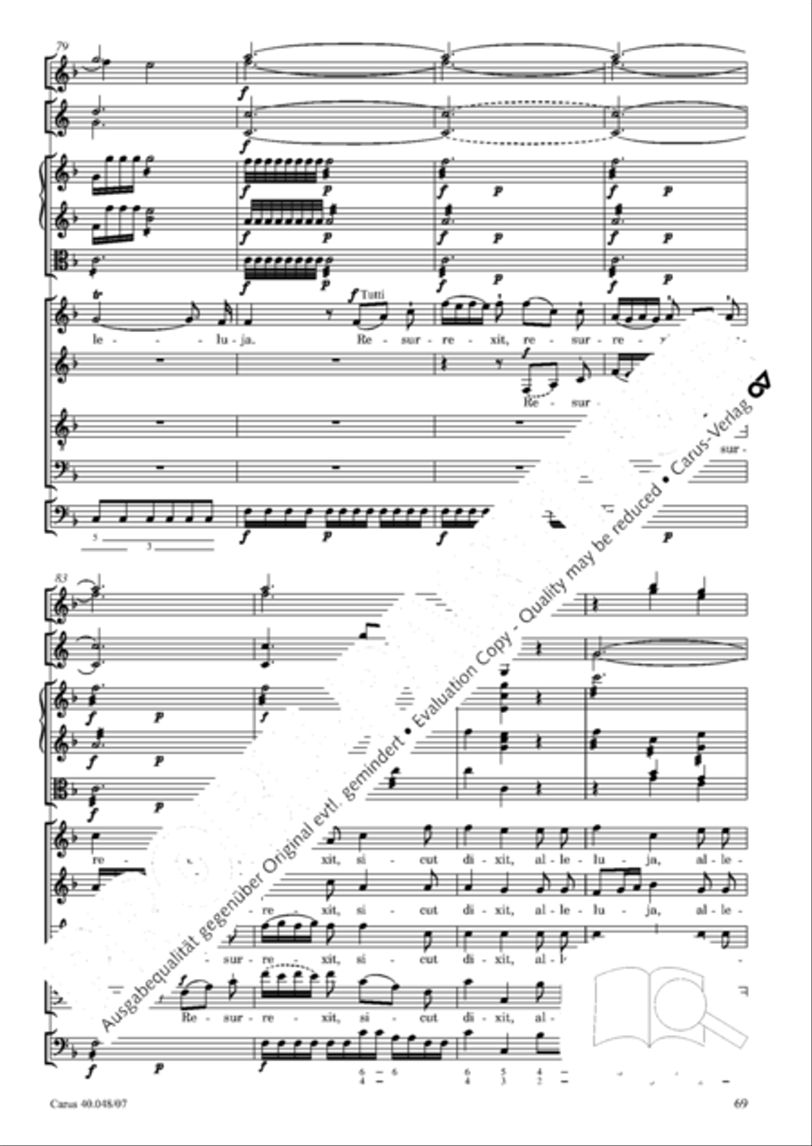 Regina coeli in B-Flat Major, K. 127 4-Part scores gallery preview page 70