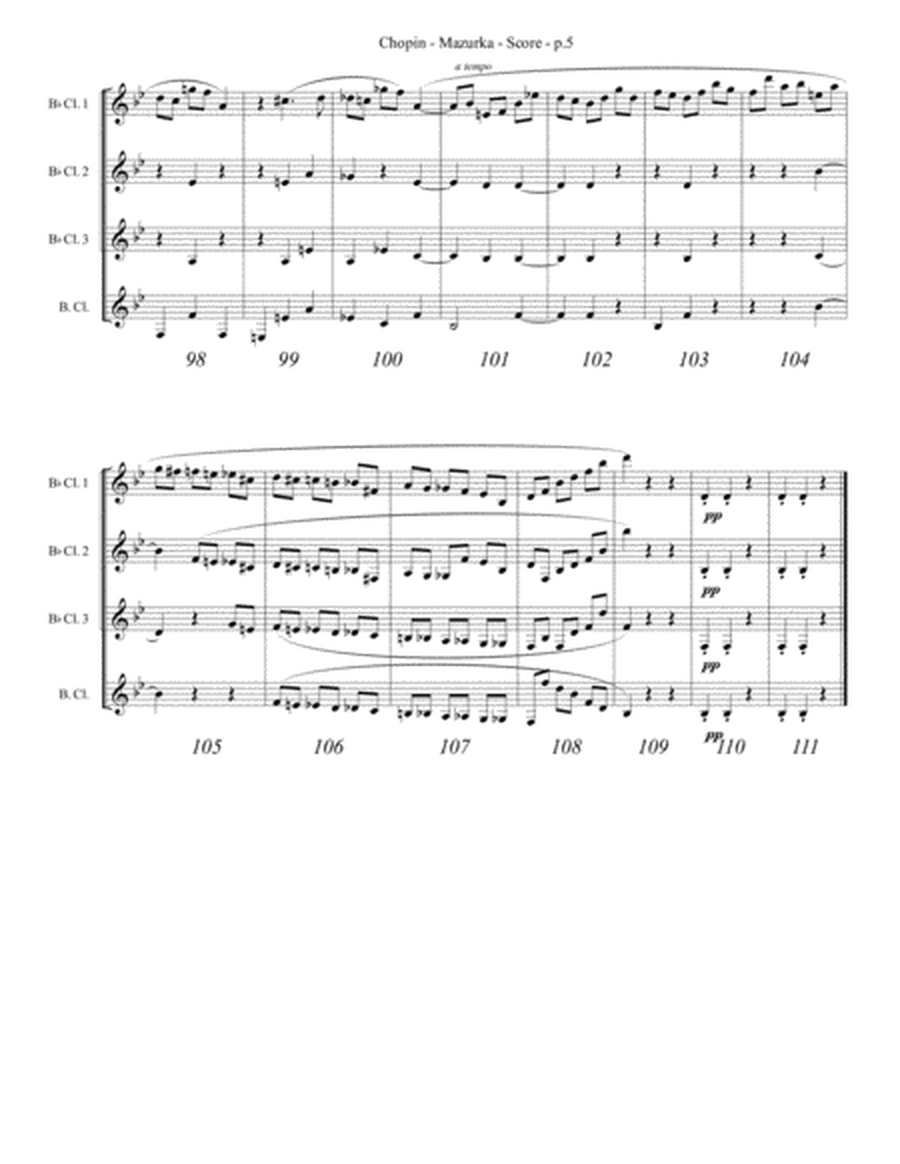 Chopin - Mazurka (clarinet quartet) image number null