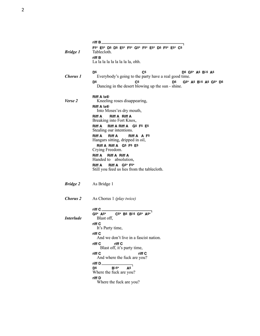 B.Y.O.B. B.Y.O.B. Guitar scores gallery preview page 2