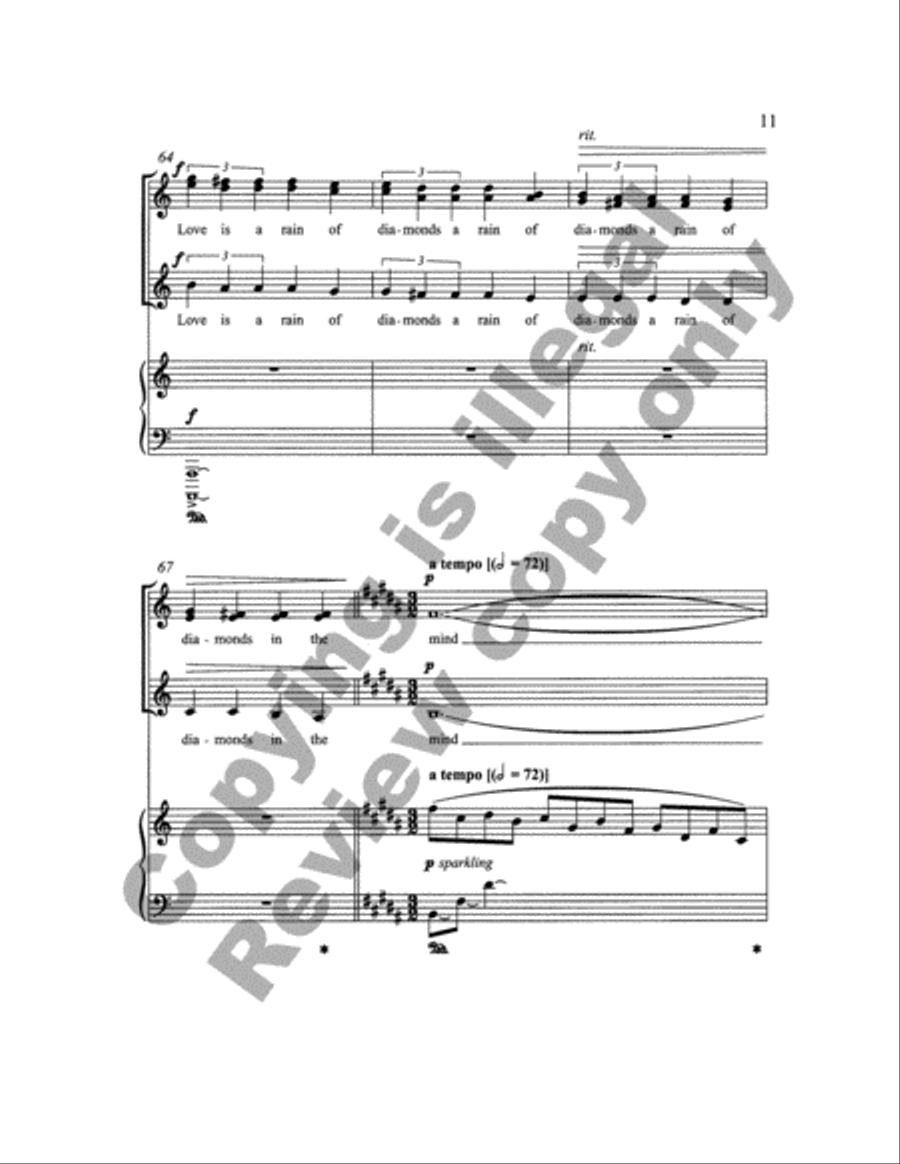 Love Is a Rain of Diamonds (Choral Score) SSA scores gallery preview page 23