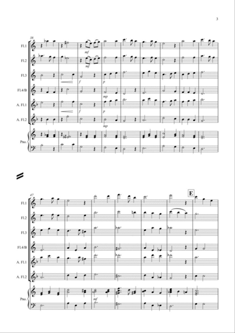 Silent Night for Flute Quartet Flute Quartet scores gallery preview page 3