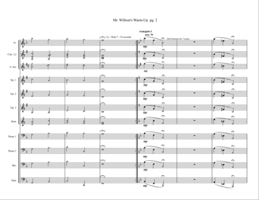 Mr. Willson's Warm Up Mr. Willson's Warm Up Marching Band scores gallery preview page 3
